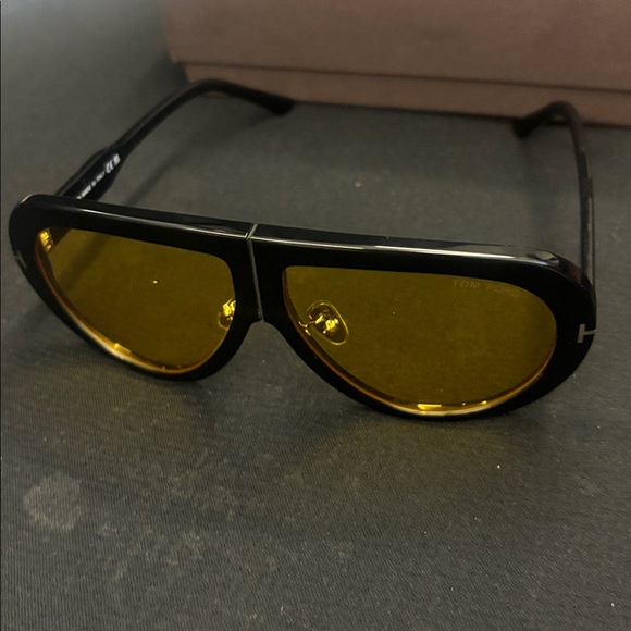 Tom Ford Black Frame Sunglasses with Yellow Lenses - Men Accessories main image 3
